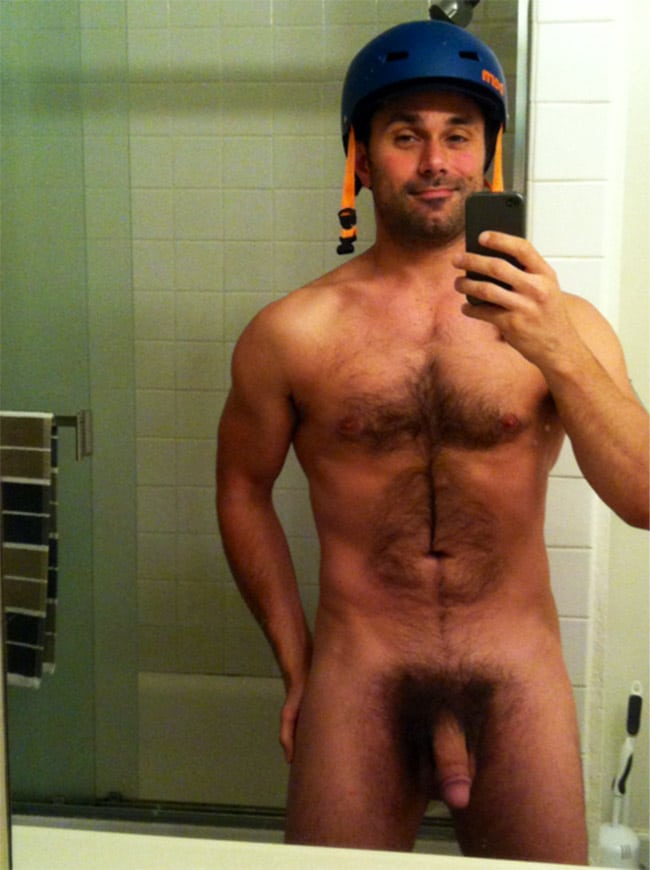 Hairy Dude With A Helmet Shows Dick Nude Man Cocks